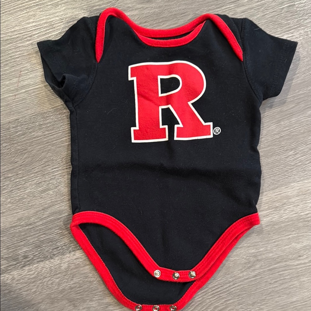 Rutgers Baby Onesie - Black and Red